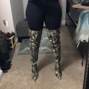Lily’s Kloset Bloom Thigh High Snake Skin Boots